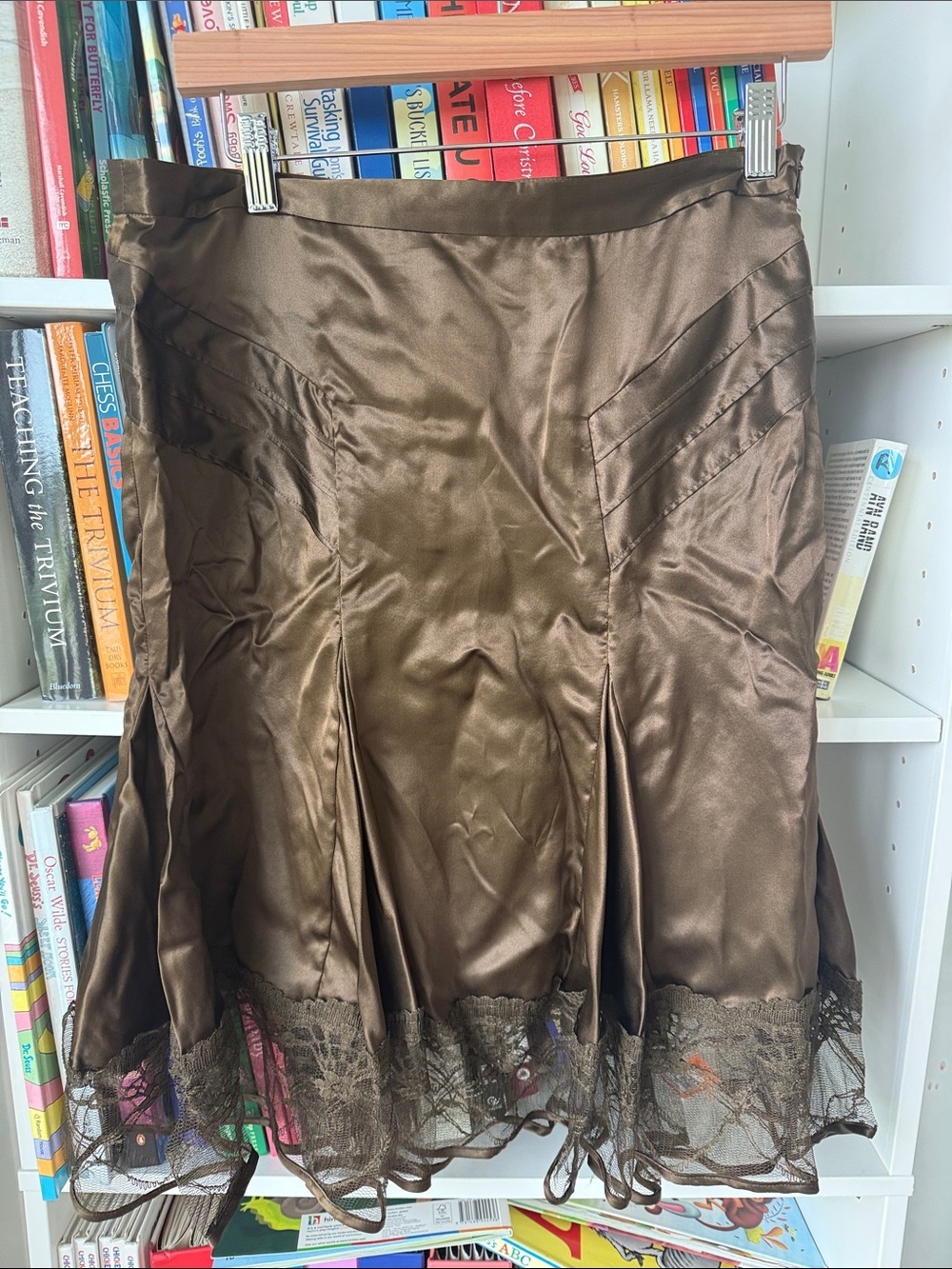 Vintage guess jeans 100% silk lace a line midi skirt